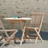 Salon de jardin en teck brut Table ronde pliante 80cm 2 chaises SUMMER
