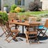 Salon de jardin en teck huilé Table ovale 120/180cm 6 chaises MACAO