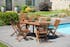 Salon de jardin en teck huilé Table ovale 120/180cm 6 chaises MACAO