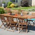 Salon de jardin en teck huilé Table rectangulaire 180/240cm 6 chaises MACAO