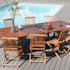 Salon de jardin en Teck massif huilé Table extensible 200/300x120x75cm + 8 Chaises  MACAO