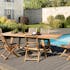 Salon de jardin en teck SUMMER (1 table de jardin extensible 180/240, 6 chaises)