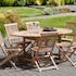 Salon de jardin en teck Table ovale 120/180 cm et 6 chaises Java pliantes SUMMER
