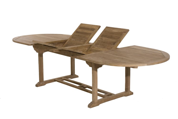 Salon de jardin en Teck table ovale 200/300cm 8 chaises SUMMER