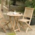 Salon de jardin en Teck table ronde 2 chaises 60cm SUMMER