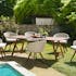 Salon de jardin SUMMER (1 table de jardin pliante acacia 220x90, 6 fauteuils de jardin)