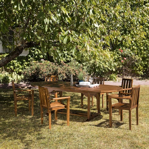Salon de jardin table + chaises en teck massif SUMMER