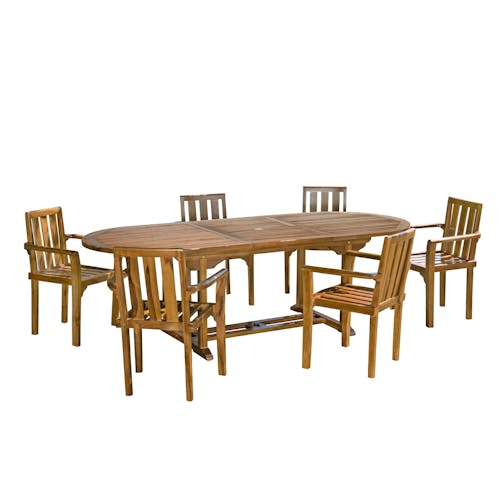 Salon de jardin table + chaises en teck massif SUMMER