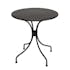 Salon de jardin table ronde noire D70 cm + 2 fauteuils bistrot tissu marron GIJON