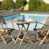 Salon de Jardin Table Teck 70x70cm + 2 Fauteuils pliants SUMMER ref. 30020810