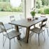 Salon de Jardin Teck Acier Table 200x90cm + 6 chaises DETROIT ref. 30020825