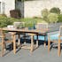Salon de Jardin Teck Table extensible 120/180 + 4 fauteuils empilables SUMMER ref. 30020843