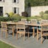 Salon de Jardin Teck Table extensible 200/300 + 6 fauteuils empilables SUMMER ref. 30020854