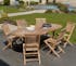 Salon de jardin Teck table ovale 180x100cm 6 chaises SUMMER