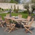 Salon jardin Teck table extensible 180/240cm 6 chaises SUMMER