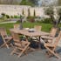 Salon jardin Teck table extensible 180/240cm 6 chaises SUMMER