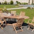 Salon jardin Teck table ovale 200x100cm 4 chaises 2 fauteuils SUMMER