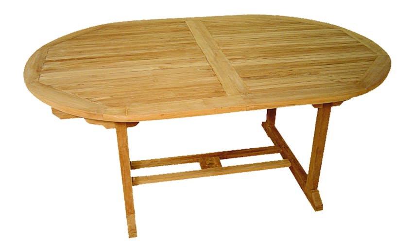Salon jardin Teck table ovale 240X120cm 6 chaises SUMMER