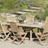 Salon jardin Teck table rectangle 240x120cm 6 chaises SUMMER