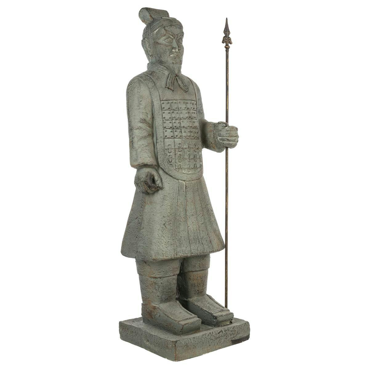 Samourai en fibre grise effet vieilli 35x36xH120cm