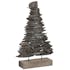 Sapin de Noël déco bois gris sur socle H 40 cm
