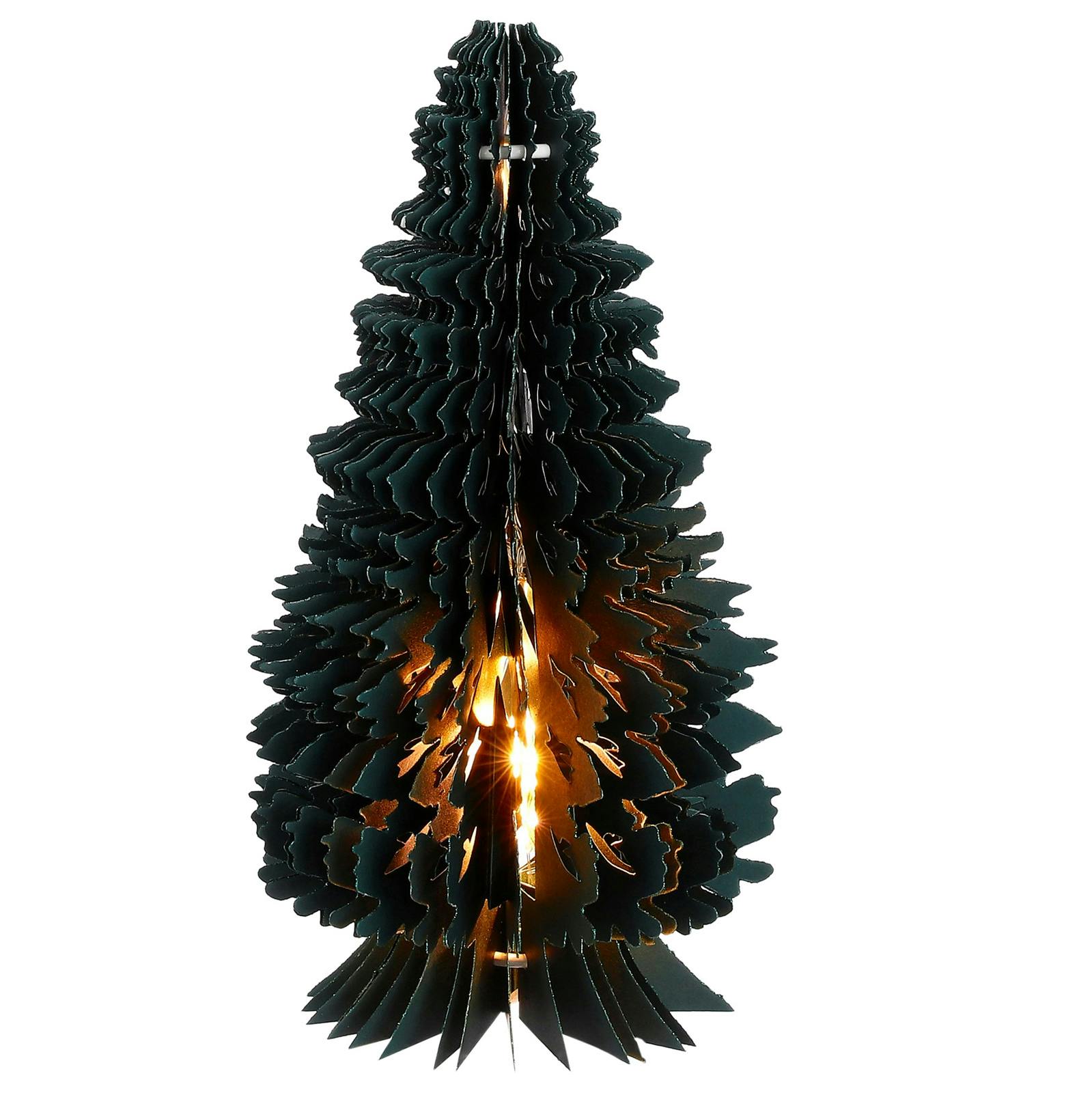 Sapin de Noël en papier vert avec leds