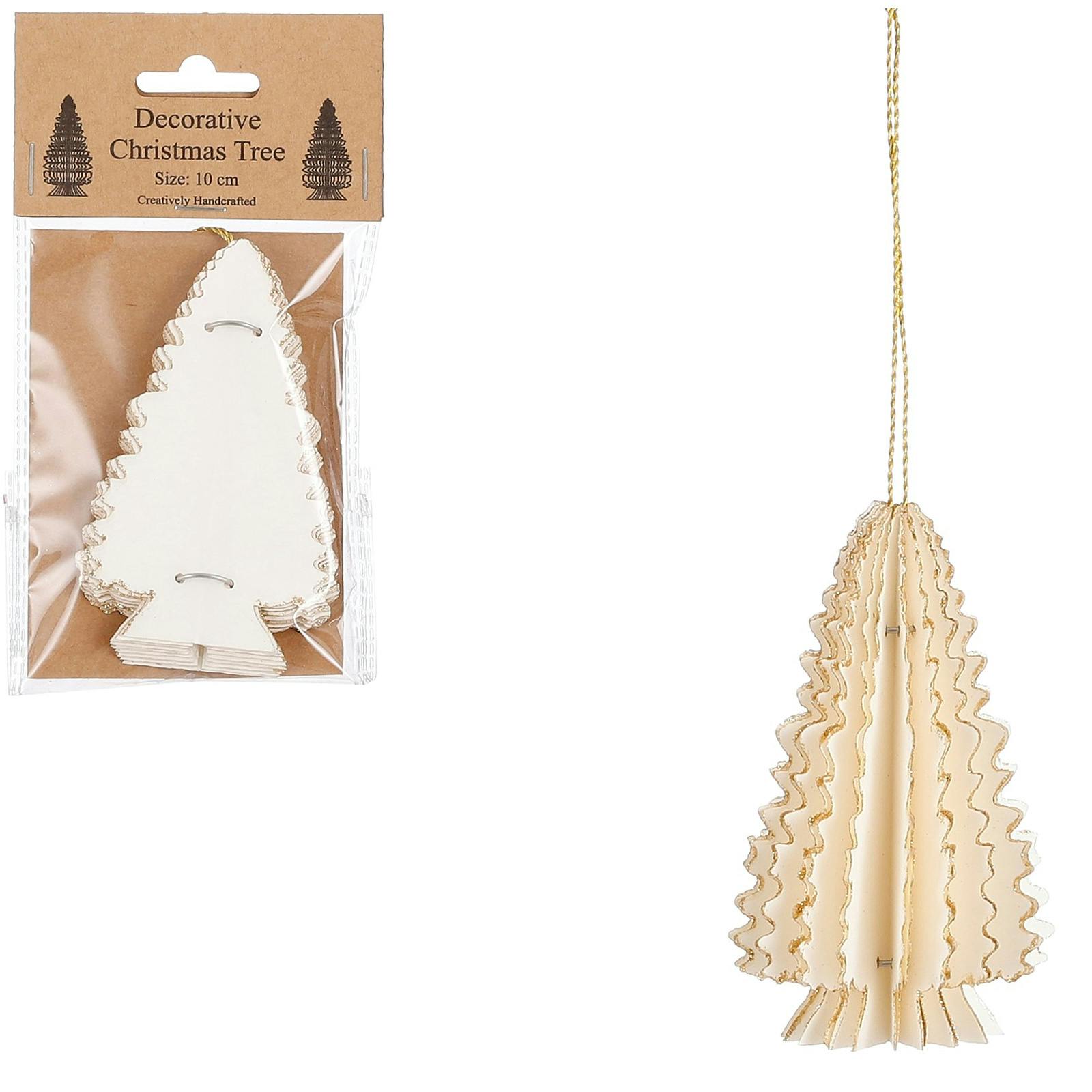 Sapin en papier blanc crème à suspendre