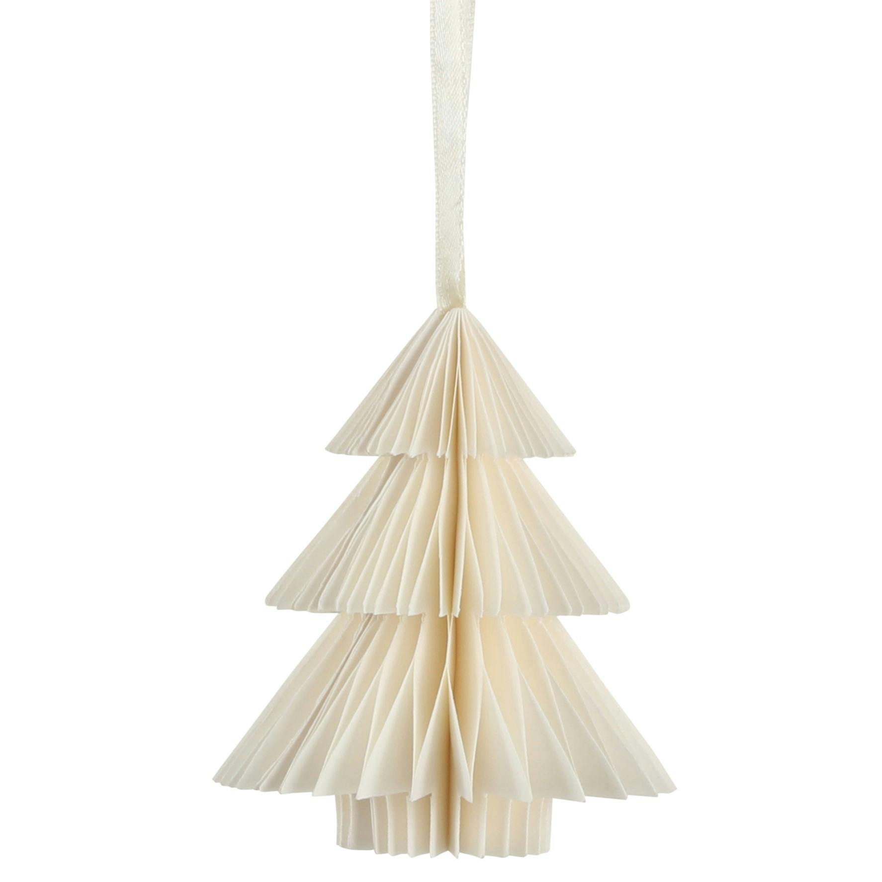 Sapin papier blanc à suspendre H 10 cm