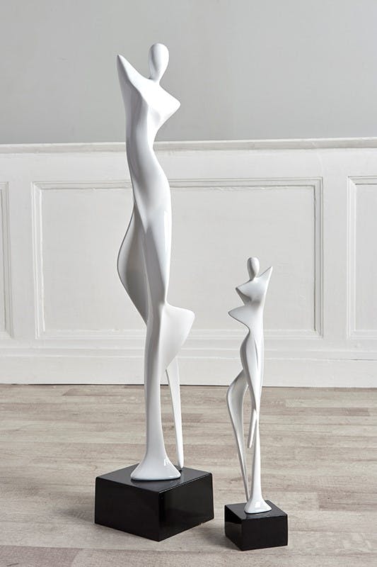 Sculpture contemporaine silhouette de femme (blanc)