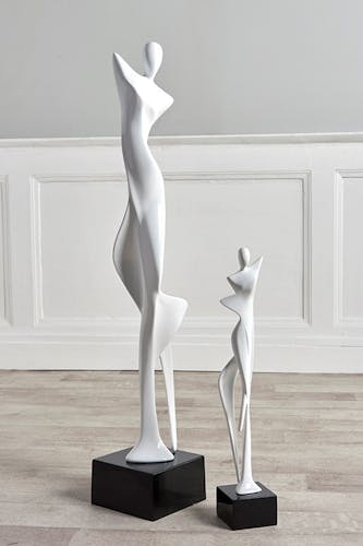 Sculpture contemporaine silhouette de femme (blanc)