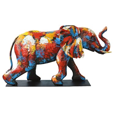  Sculpture moderne à poser éléphant en couleurs