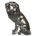 Sculpture moderne de lion rugissant couleur argent