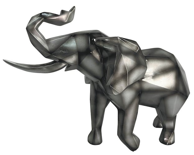 Sculpture moderne d'éléphant gris anthracite