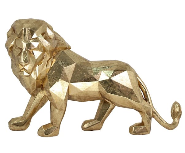 Sculpture moderne lion doré