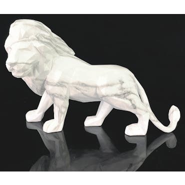  Sculpture moderne lion effet marbre