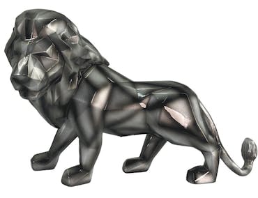  Sculpture moderne lion gris anthracite