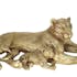 Sculpture moderne lionne et lionceau couleur dorée