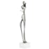 Sculpture moderne silhouette de femme couleur argent 43 cm