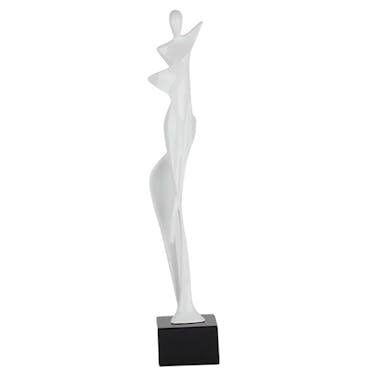 Sculpture moderne silhouette de femme couleur blanche 43 cm