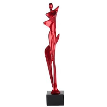 Sculpture moderne silhouette de femme couleur rouge 43 cm