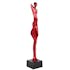 Sculpture moderne silhouette de femme couleur rouge 70 cm