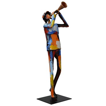  Sculpture moderne trompettiste en couleurs