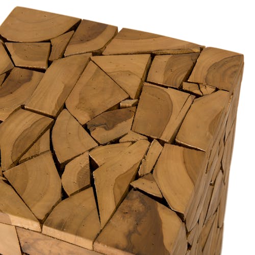 Sellette bois carrée mosaïque de teck OTTAWA