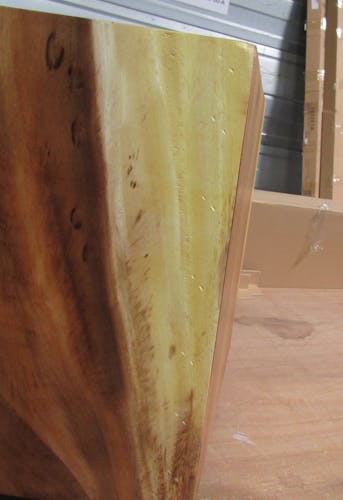 Sellette / Bout de canapé Inspiration exotique en bois de Suar et pieds noir 40x40xH45cm CANADA