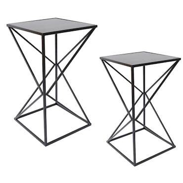 Sellette design noire forme carrée (lot de 2) HIMALAYA