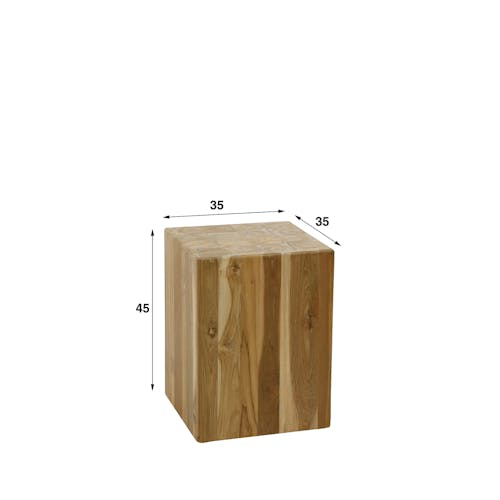 Sellette en bois de teck recyclé forme carrée 45 cm
