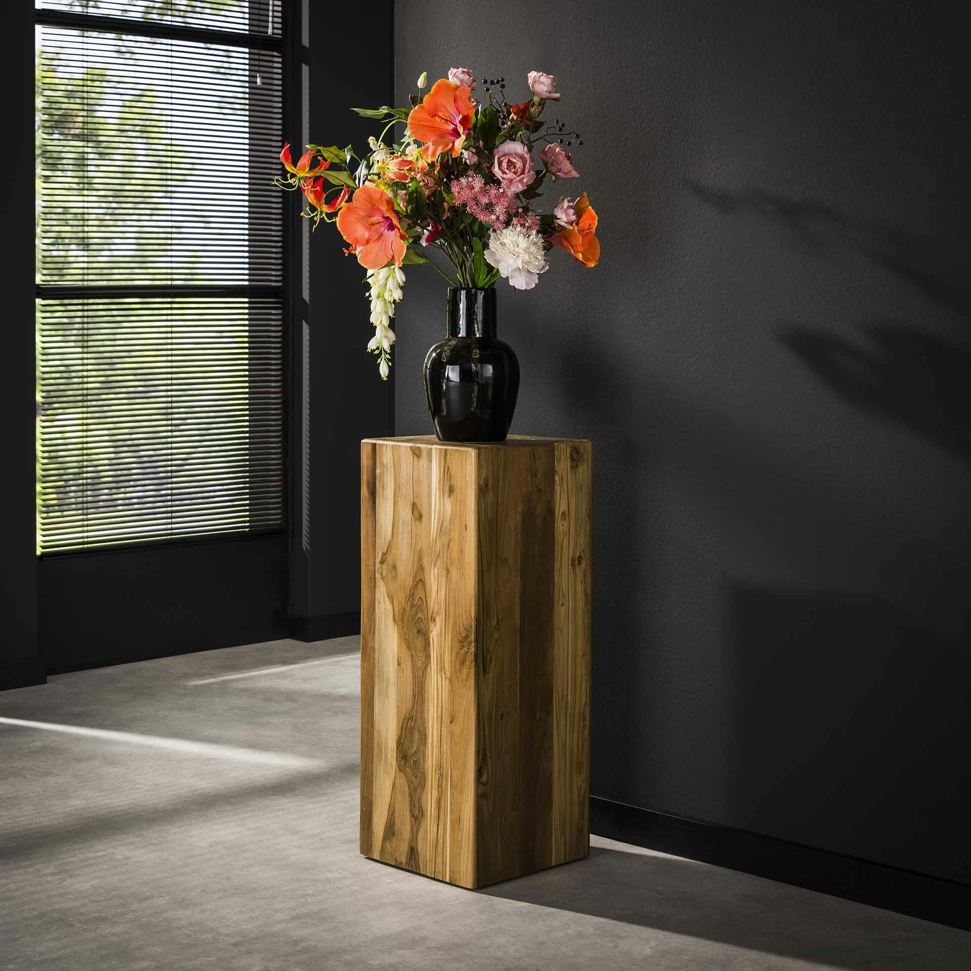 Sellette en bois de teck recyclé forme carrée 85 cm