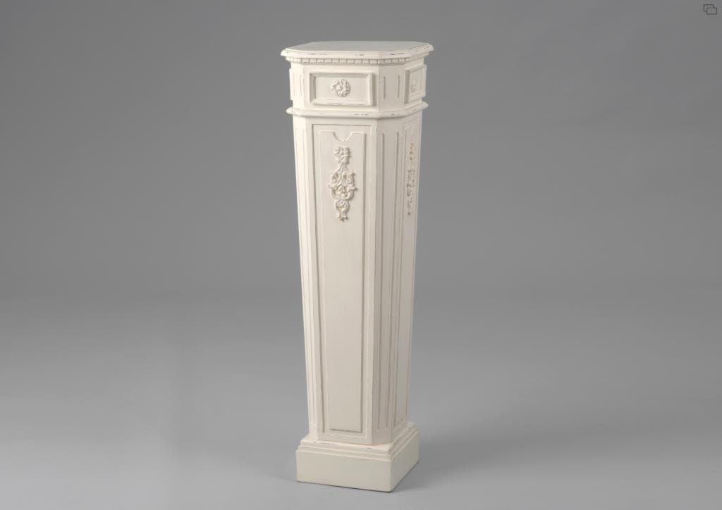 Sellette porte lampe et plante bois blanc vieilli 100 cm LEONIE L 30 x P 30 x  H 100 AMADEUS