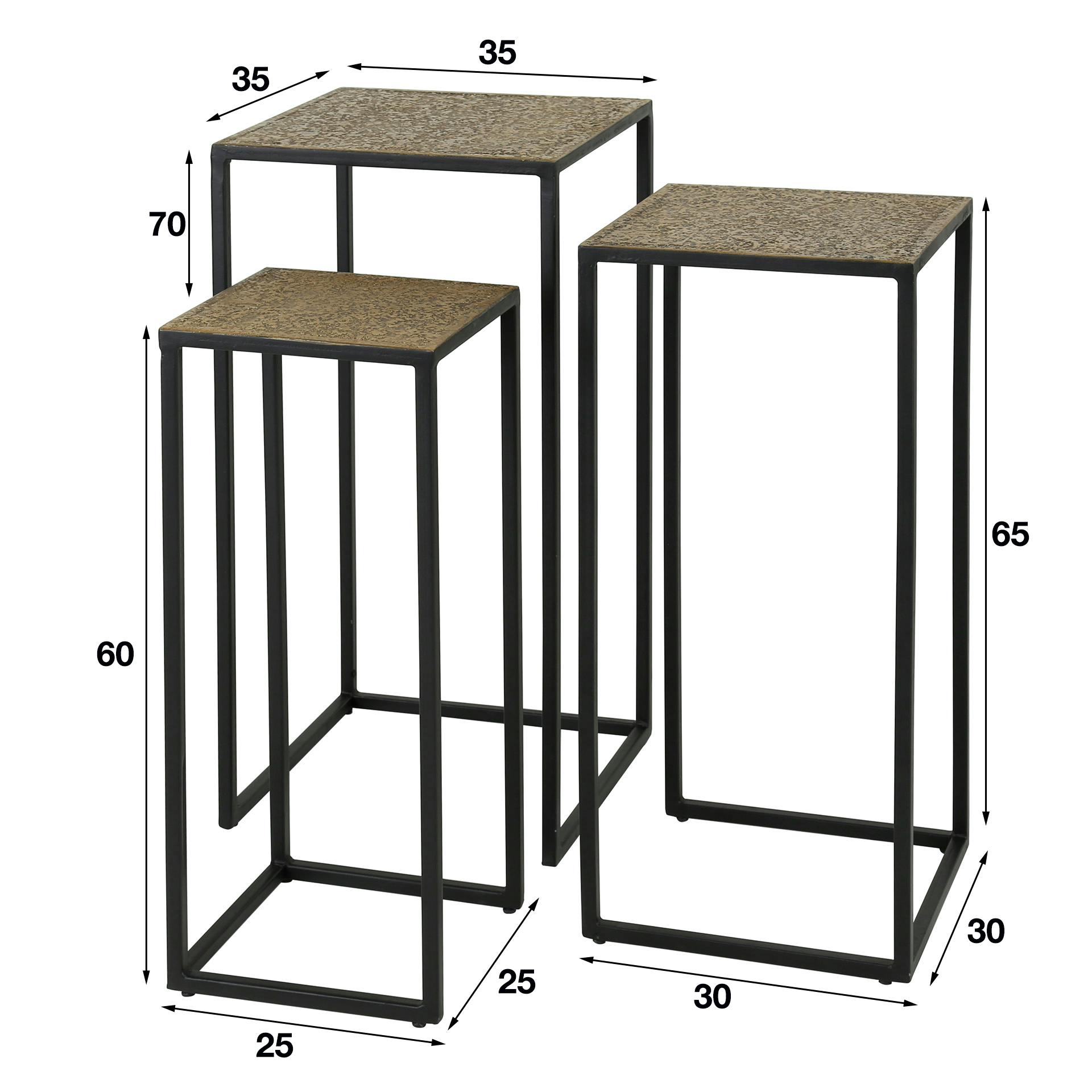Lot de 2 Sellettes en Métal Cromano 70cm Noir - Paris Prix