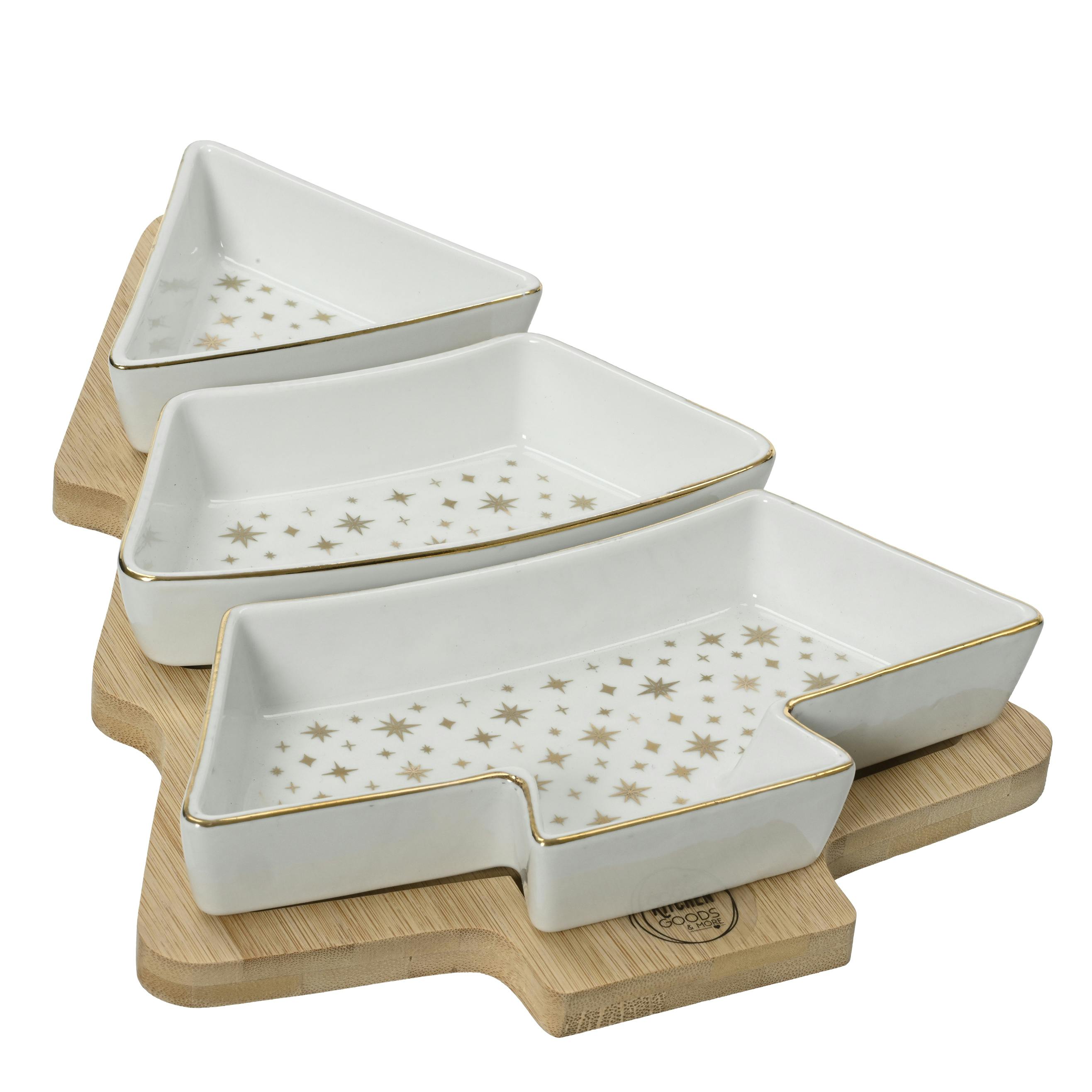 Set à tapas sapin 3 coupelles motif étoiles